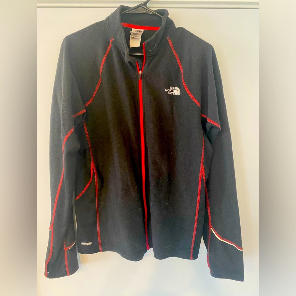The north face Men’s Black zip up red zipper fleece size medium